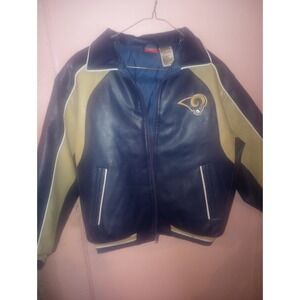 Los Angeles Rams Bomber Jacket‎ Boys Youth M Medium Faux Leather Full Zip NFL